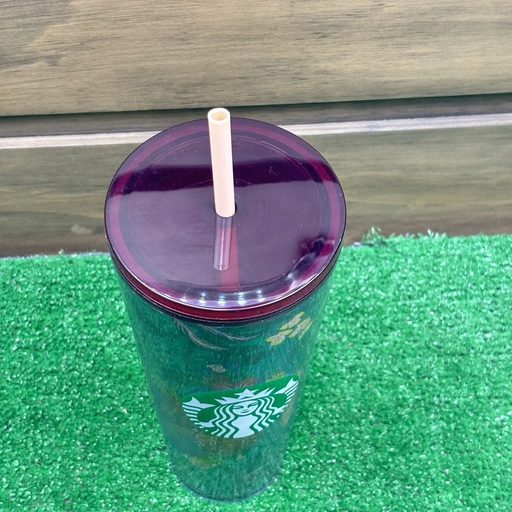 Starbucks Fall 2021 Rising Floral Flowers 24oz Cold Tumbler with Straw‎